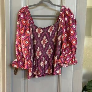 Pink and Purple Women's Top
